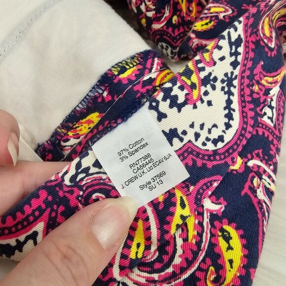 Paisley Print Stretch Shorts – by J.Crew Multicolor Summer Cotton Blend Sz 6 - Picture 5 of 8